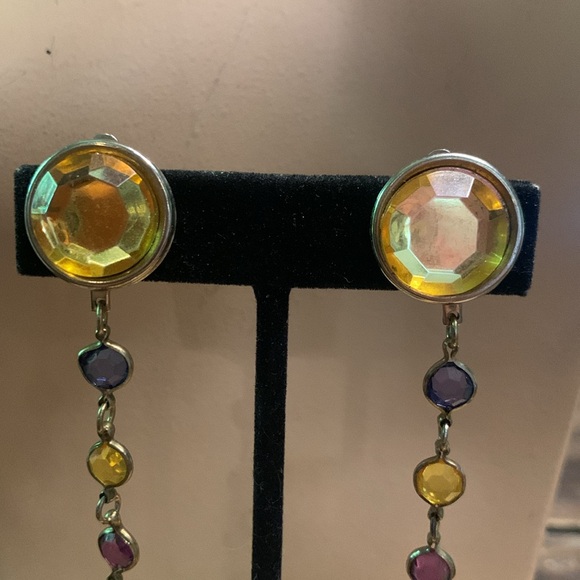 MULTI CRYSTALS CHAIN DROP MULTICOLOR “GEMS JEWELS” SHOULDER DUSTER … - Picture 6 of 13